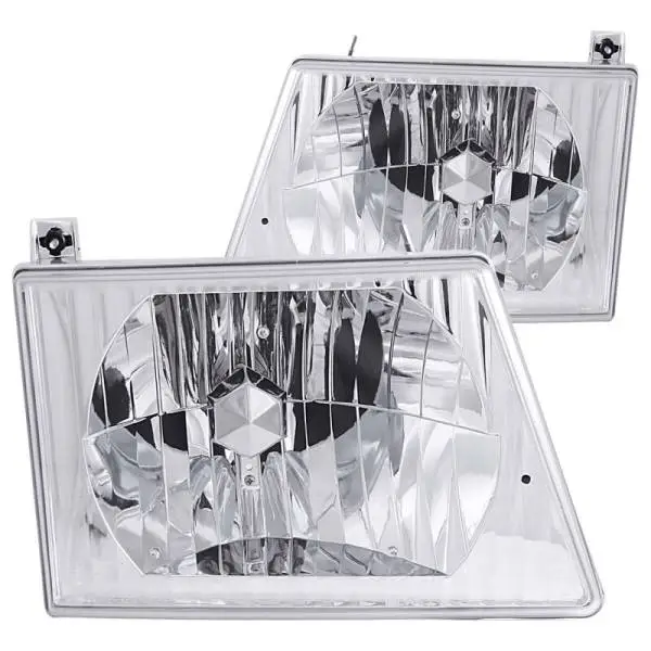 ANZO 1992-2006 Ford Econoline Crystal Headlights Chrome thumbnail 2